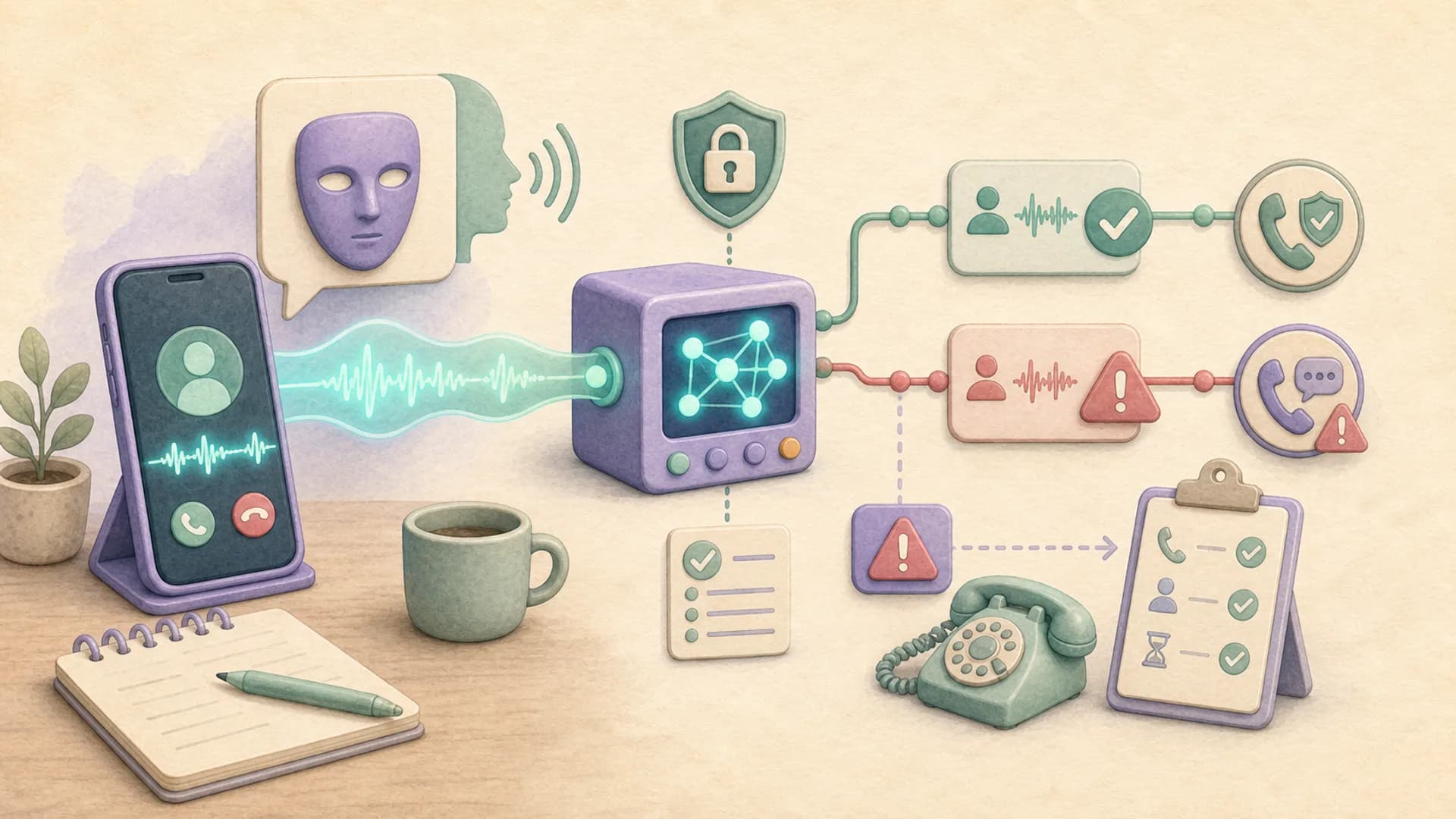 Illustration des deepfakes et des arnaques à la voix clonée